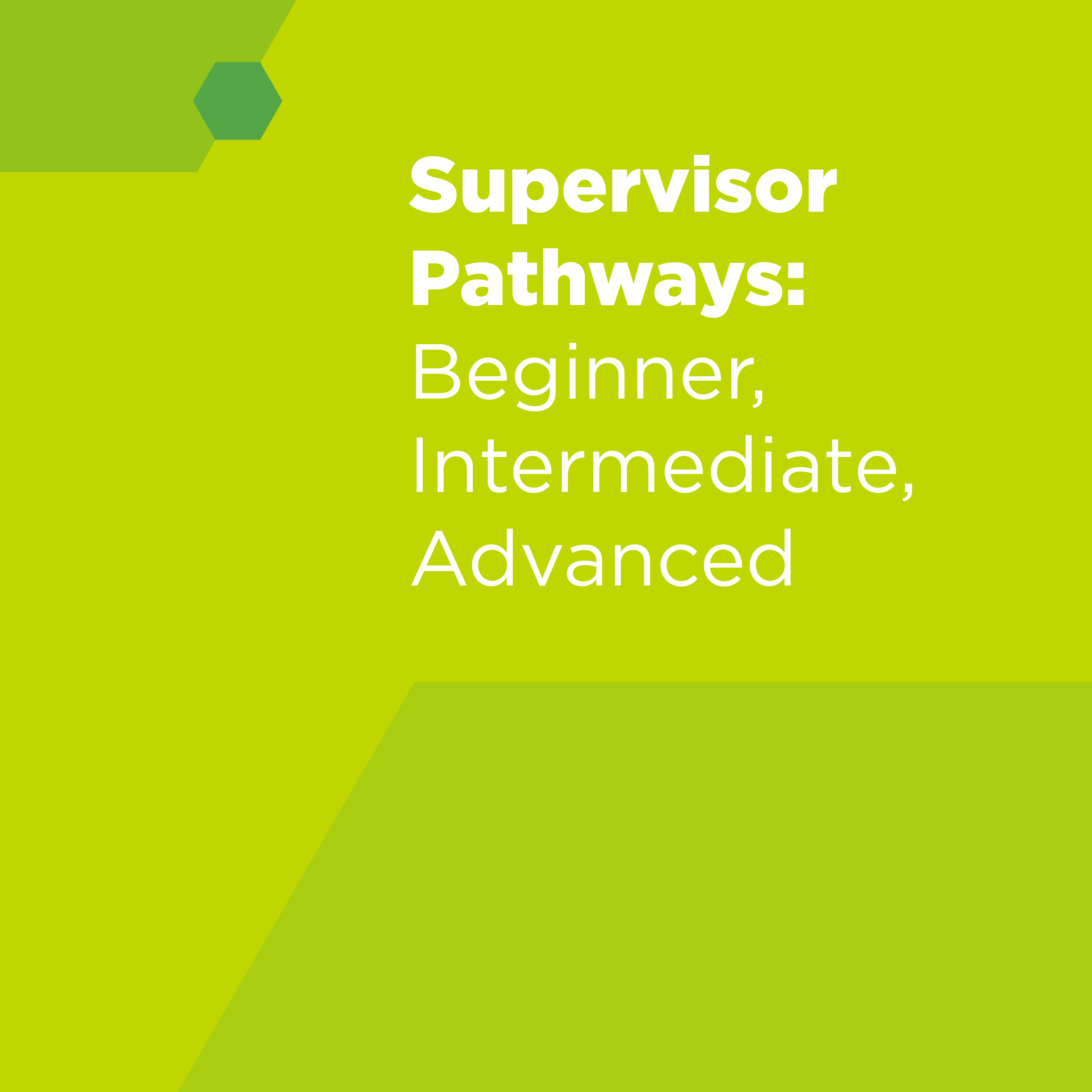 Supervisor Pathways: Beginner, Intermediate, Advanced
