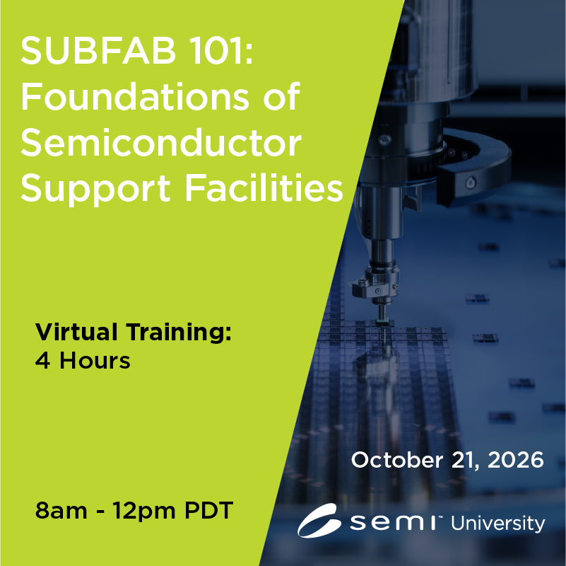 SubFAB 101 Foundations of Semiconductor Support Facitlites US/EU 10/21