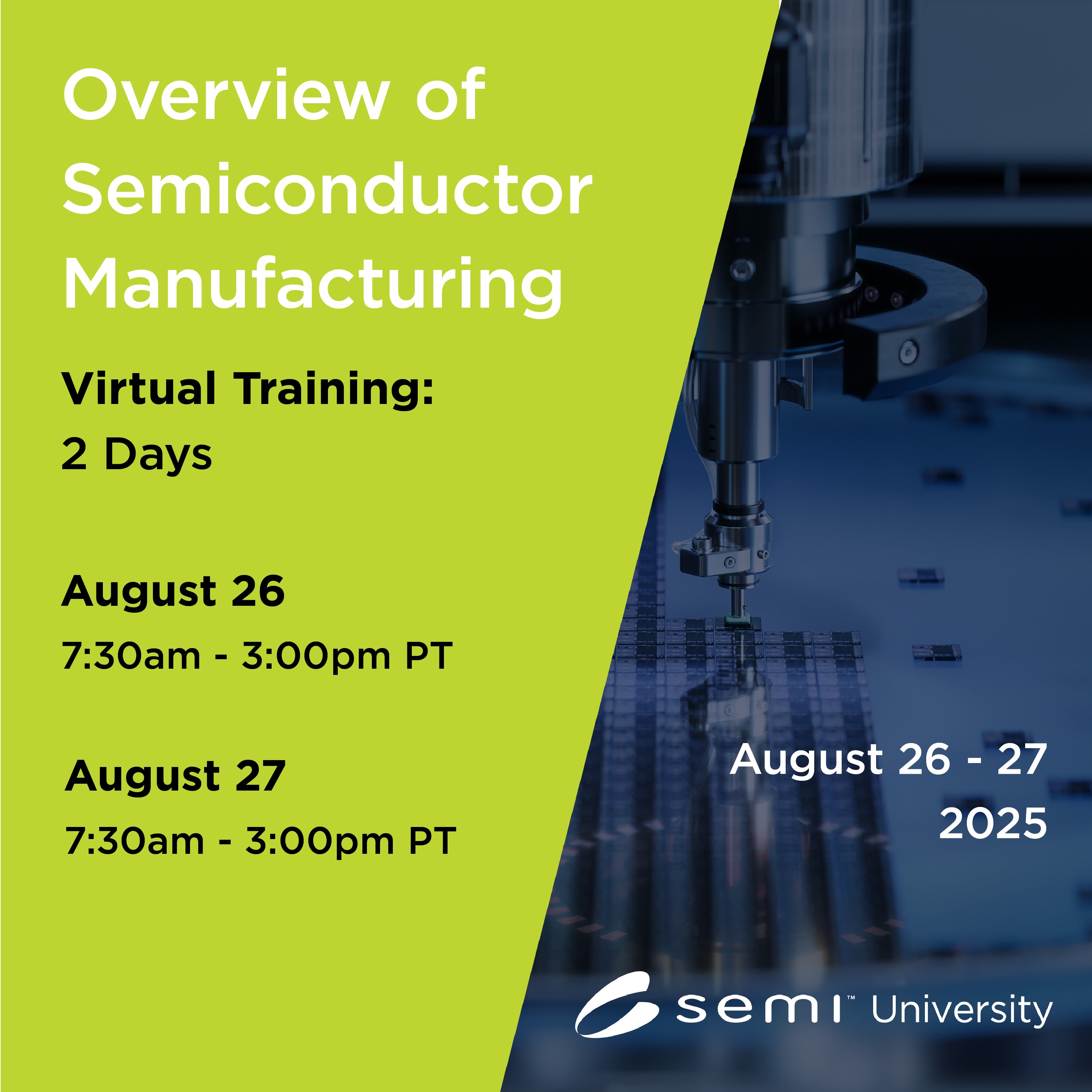 Overview of Semiconductor Manufacturing 08/26/2025