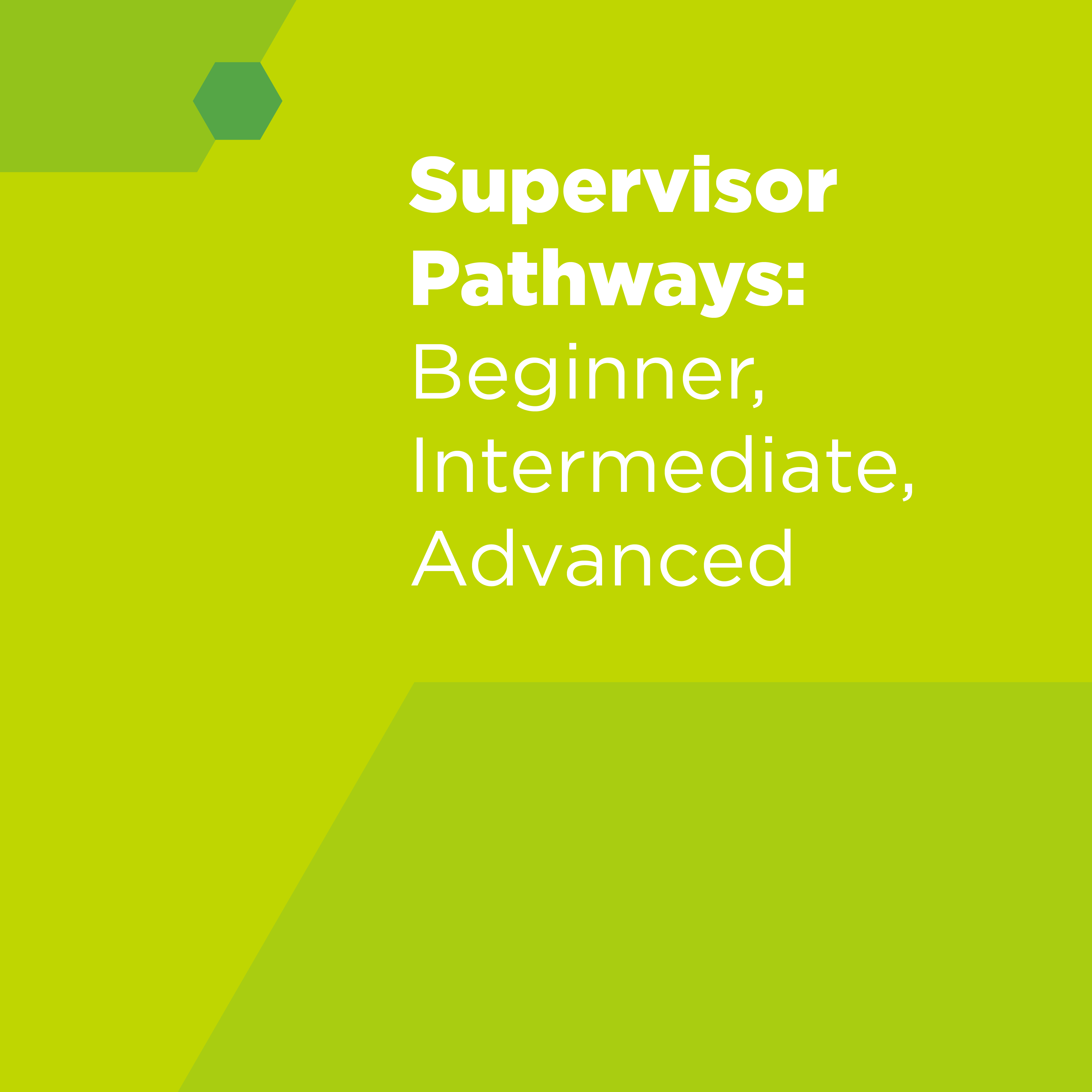 Supervisor Pathways:  Beginner, Intermediate, Advanced