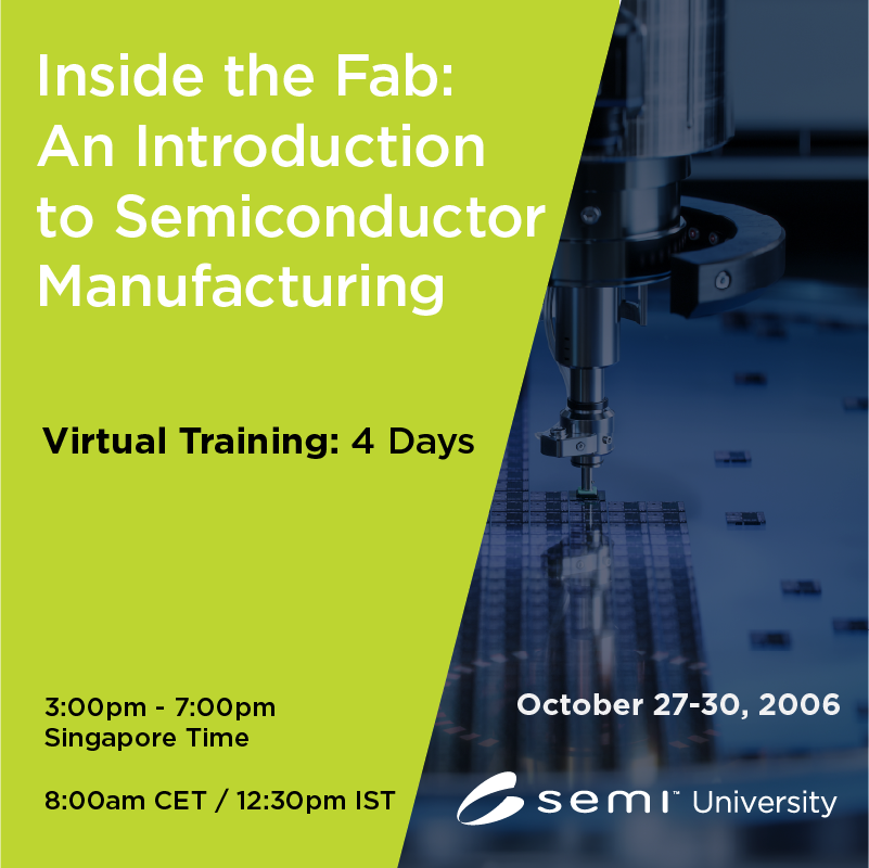 Inside the Fab:An Introduction to Semiconductor Mfg. 10/27